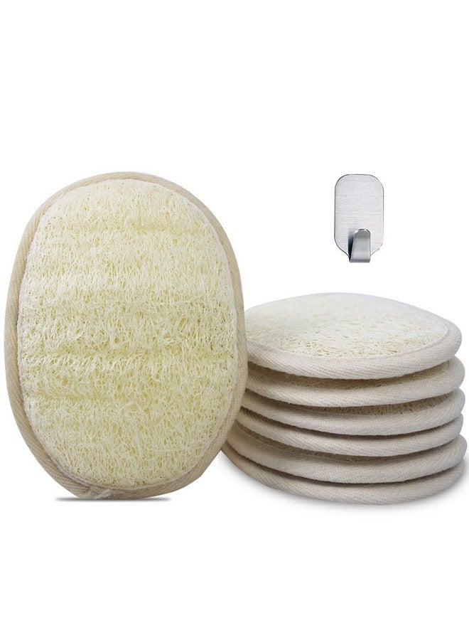 METLUCK [Pack Of 6] Loofah Sponge Pads Natural Organic Bath Luffa Sponges Pads Natural Bath Shower Loofah Body Scrubber Sponges For Exfoliating Your Skin With Adhesive Hook - Image 1