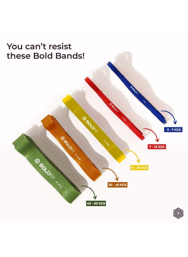 Boldfit Natural Rubber Resistance Premium Bands for Workout Dual Color Premium Heavy Resistance Band for Stretching, Pull Ups, Home Exercise Resistance Band for Gym - Blue (5-10kg Resistance) - Image 4
