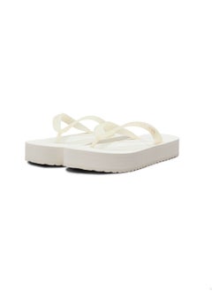 Calvin Klein Jeans Women's Beach Sandal Flatform Flip Flops - Nylon, White  - Image 2