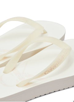 Calvin Klein Jeans Women's Beach Sandal Flatform Flip Flops - Nylon, White  - Image 5
