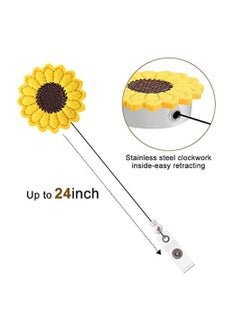 KASTWAVE Sunflower Shape Badge Retractable Holder Clip  - Image 3