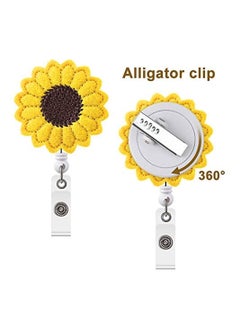 KASTWAVE Sunflower Shape Badge Retractable Holder Clip  - Image 4