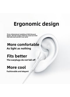 Generic Type-c In-Ear Bluetooth For Apple 15 Headset Wired For Android Round Hole Wire Control For Apple Flat Head Ear-Color:Typec Digital Chip Headphone Cable Cardboard  - Image 5