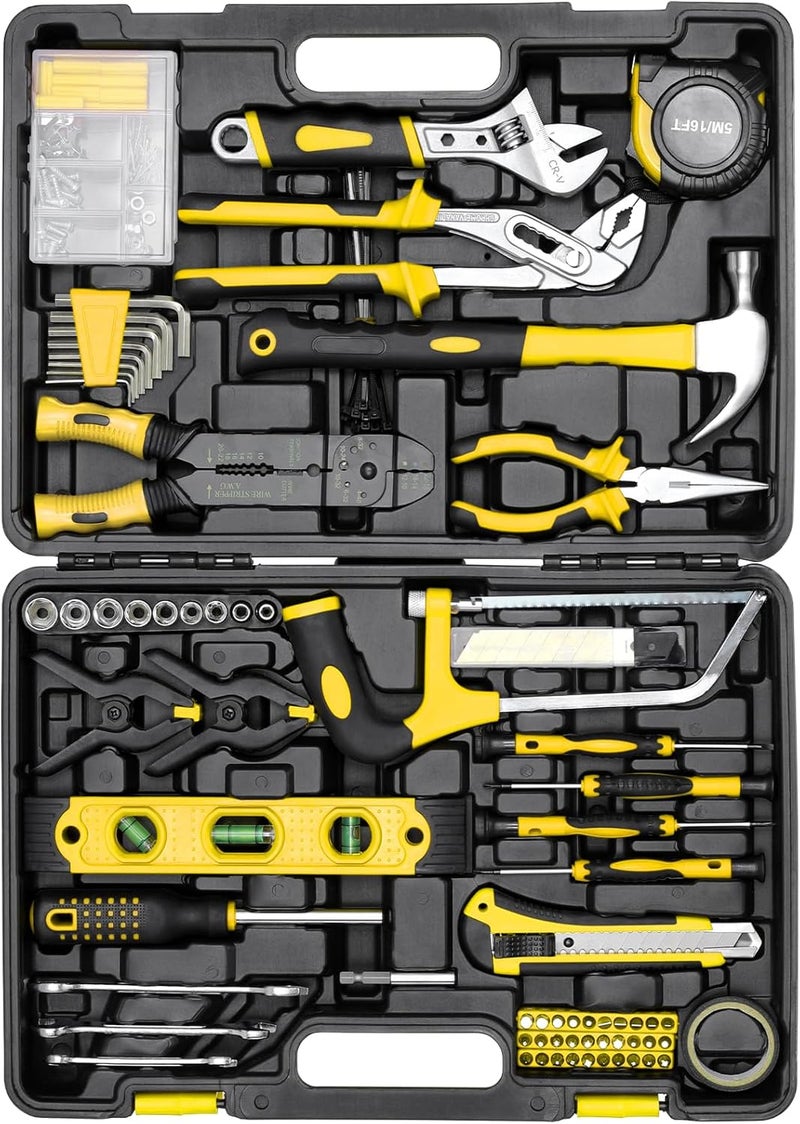 TLGREEN 218 Piece Tool Kit - Portable Mechanics Set with Adjustable Wrench, Saw, and Toolbox - Image 1