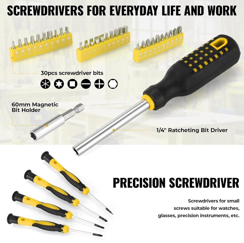 TLGREEN 218 Piece Tool Kit - Portable Mechanics Set with Adjustable Wrench, Saw, and Toolbox - Image 4