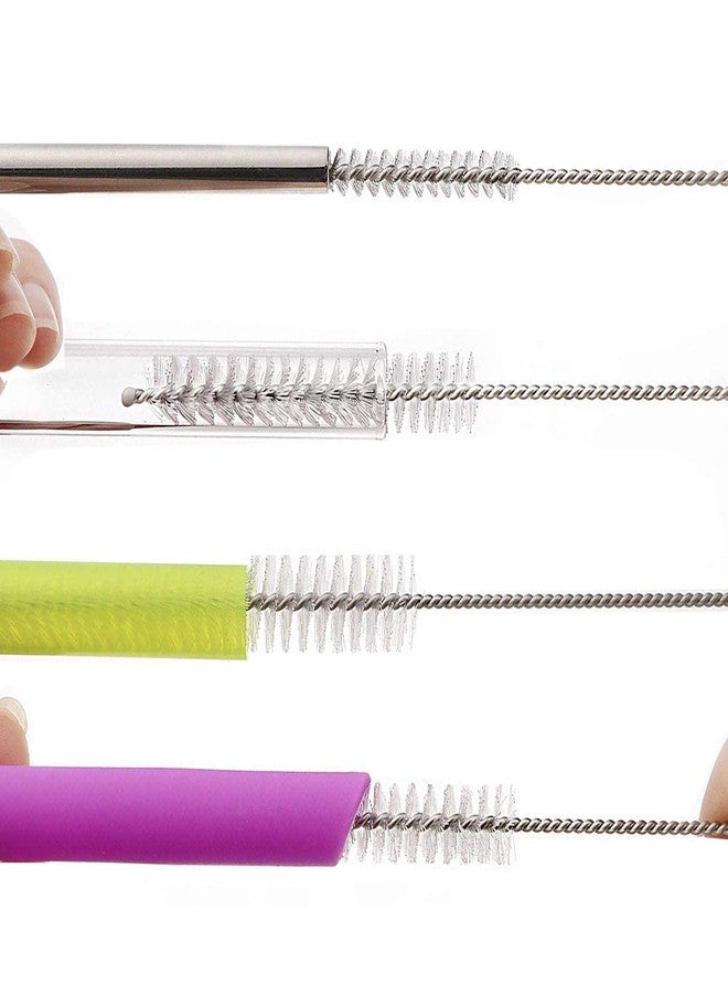 WEZOSHINET (Pack of 6) Straw Cleaning Brush Stainless Steel Nylon Thin Pipes Drinking Straw Cleaning Brushes | Test Cleaning Brush Nylon Bristles Sliver-White-6 Pcs - Image 5