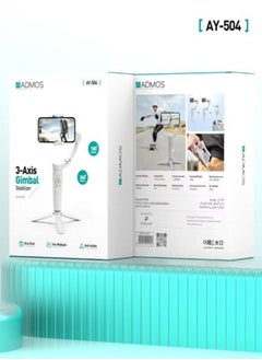 Admos 3-axis mobile head with magnetic AI active tracker, smartphone head stabilizer with fill light, mobile phone stabilizer for video recording, head for Android and iPhone, TikTok YouTube vlog suite  - Image 2