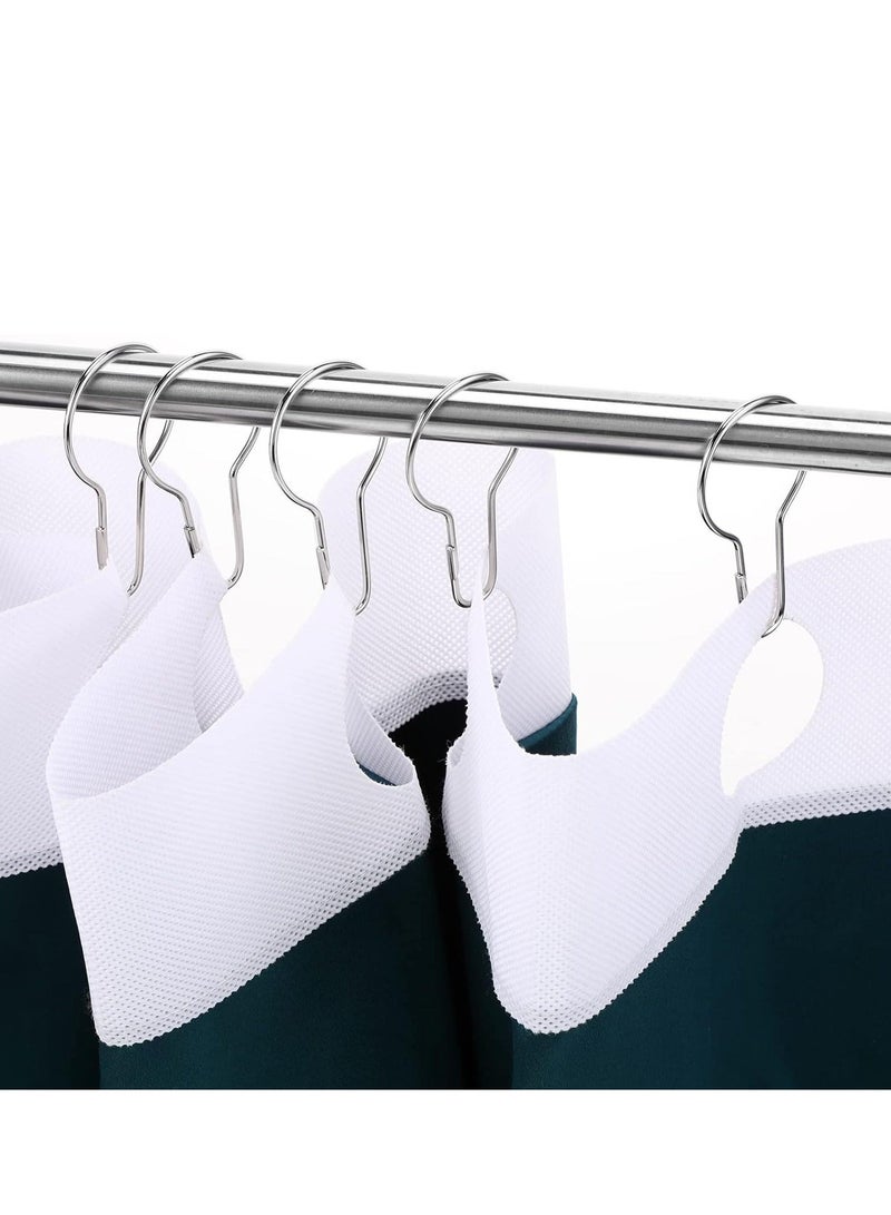 60 Pieces Metal Shower Curtain Hooks Hanging Shower Clips Metal Shower Curtain Rings Practical Shower Curtain Hangers for Reusable Bathroom Bedroom Kitchen Home Curtain Applications  - Image 2