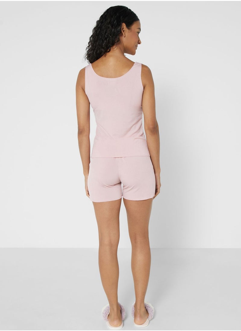Ginger - Lettuce Trim Pyjama Short Set - Image 1