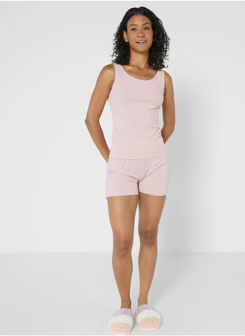 جينجر Lettuce Trim Pyjama Short Set