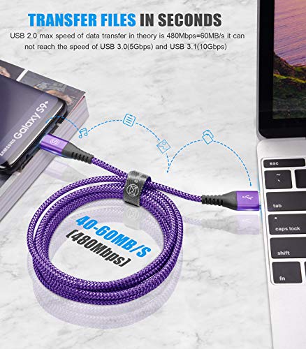 sweguard USB Type C Charger Cable [2-Pack,10ft+10ft] iPhone 15 Charger Nylon Braided USB Cord for iPhone 15 Pro Max Samsung Galaxy S23 S22 S21 S20 S10 S9 S8+ Note 20 Flip A53 A54 Pixel LG Moto PS5 - Image 4