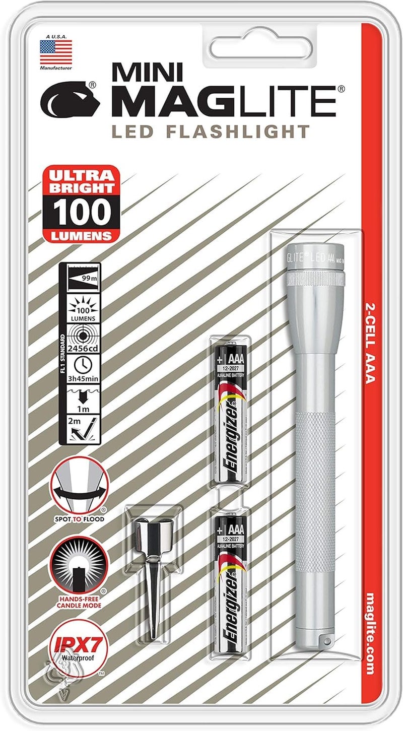 MAGLITE Mag Instrument Mini Maglite 2aaa Led - Silver - SP32106 - Image 1