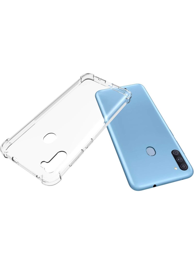 جراب حماية شفاف من مادة TPU لأربع زوايا لهاتف سامسونج جالاكسي A11 / سامسونج M11، مصنوع من مادة ناعمة شفافة. - Image 3