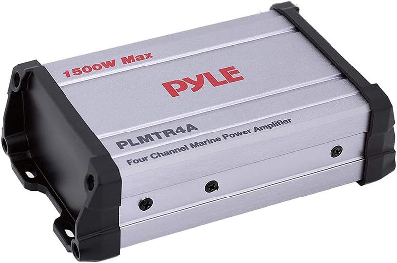 Pyle 4-Channel Marine Amplifier Receiver - Waterproof 1500 Watt Power for Boat Stereo - Image 1