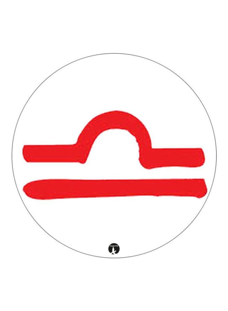 RKN Libra Zodiac Sign Printed Mousepad White/Red