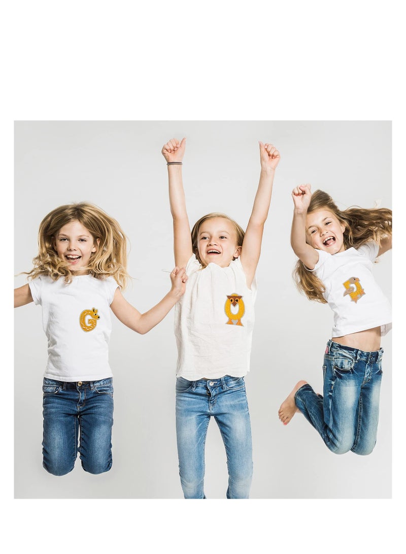 SYOSI Sew On Patches Appliques, 26Pcs A-Z Alphabet Patches DIY Iron on, Animal Alphabet Repair Patches, Decorate Iron on Patches for Jeans Clothing Hats Backpacks Sewing - Image 4