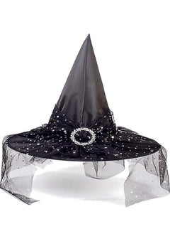 Brain Giggles Brain Giggles Witch Hat Mesh Adult Children Wizard Witch Hat for Masquerade Party Cosplay Accessory - Black  - Image 1