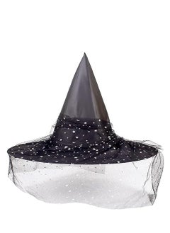 Brain Giggles Brain Giggles Witch Hat Mesh Adult Children Wizard Witch Hat for Masquerade Party Cosplay Accessory - Black  - Image 3