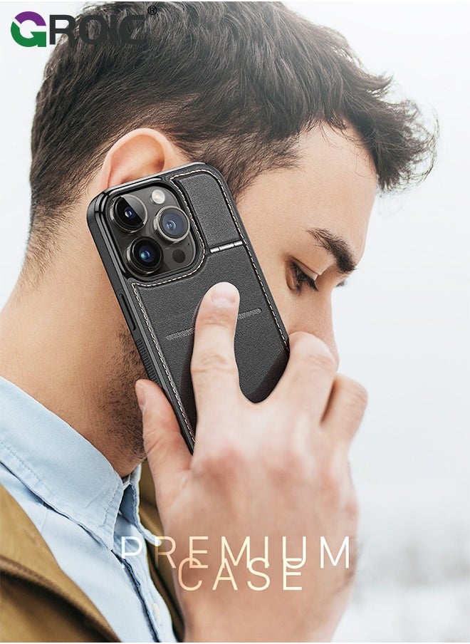 GROIC - iPhone 15 Pro Max Black Wallet case for Men iPhone 15 Pro Max Case with Card Holder iPhone 15 Pro Max Case for Women Magsafe Compatible Wallet 3 in 1 for Men - Image 1