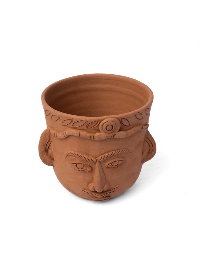 ارك أصيص فخاري على شكل وجه مصنوع يدويًا من ARK | وعاء طيني فني للنباتات الداخلية وديكور الطاولات | لمسة ديكور بوهيمية قبلية للمنزل والحديقة - Image 2