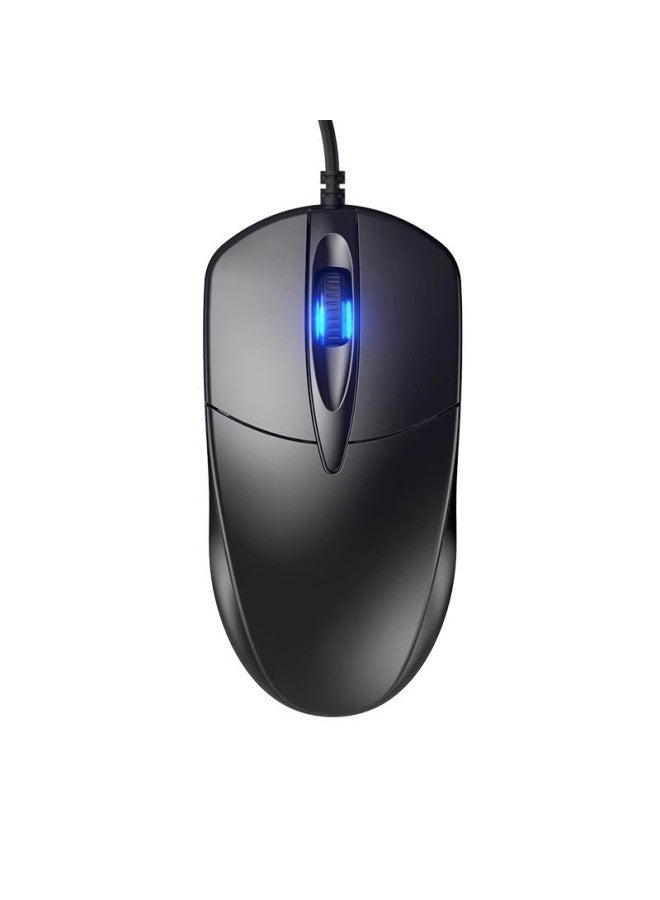 Mouse Wired Usb Silent Silent Home Office Desktop Laptop Usb Game Universal Interface Limited-Color:Black  Silent on/1.5m Cord Length + Mouse Pad - Image 5
