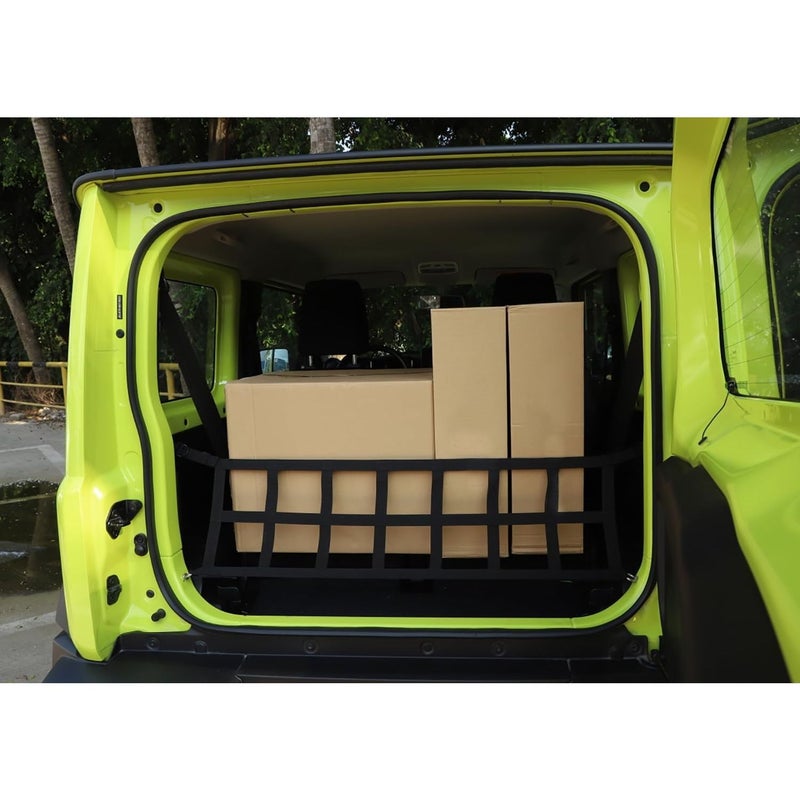 بالة شبكية سوداء لتنظيم الصندوق الخلفي لسيارة Suzuki Jimny JB64 JB74 للأعوام 2019 2020 2021 2022 2023 2024 - Image 4