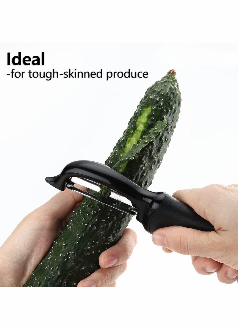 Y&D Premium Swivel Vegetable Peeler, Kitchen Gadgets Apple Peeler Potato Veggie Fruit Soft Grip Handle, Dishwasher Safe Accessories, Pointed, Black  - Image 3