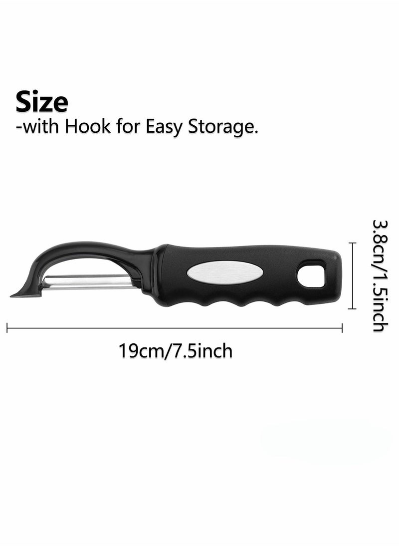 Y&D Premium Swivel Vegetable Peeler, Kitchen Gadgets Apple Peeler Potato Veggie Fruit Soft Grip Handle, Dishwasher Safe Accessories, Pointed, Black  - Image 5