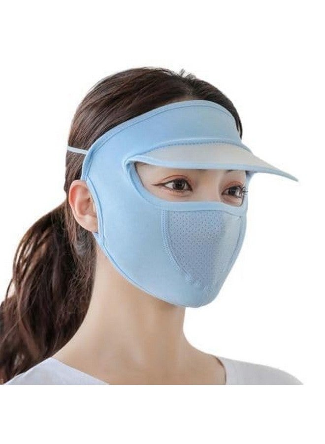 Summer Protection Women Cap Mask for Summer Outdoor Cycling UV Sun Protection Block Hat Protection Face Cover Scarf Mask with Cap Foldable Innovative Scarf Cum Mask 2024. Multicolour  - Image 1
