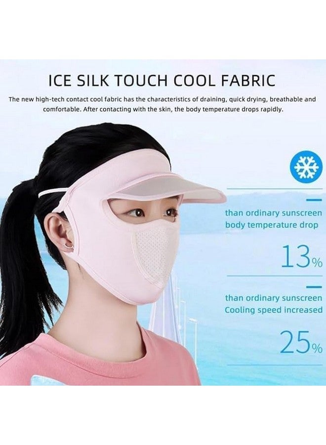 Summer Protection Women Cap Mask for Summer Outdoor Cycling UV Sun Protection Block Hat Protection Face Cover Scarf Mask with Cap Foldable Innovative Scarf Cum Mask 2024. Multicolour  - Image 5