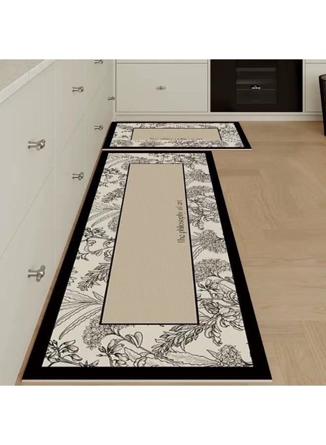 Firasa Kitchen Carpet Set 2Pcs Non-Slip Kitchen Rug Absorbent Stain-Resistant Mats for Sink and Stove 45cmx75cm + 45cmx120cm - Image 3