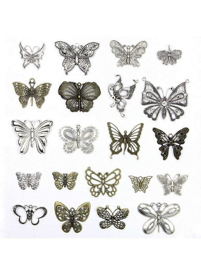 Kinteshun Assorted Butterfly Charm Pendant Connector For Diy Jewelry Making Findings(21Pcsbig Size) - Image 1