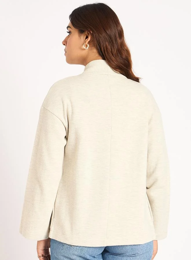 Femmella  Beige Tonal Embroidered Shrug for Women | Best Price UAE