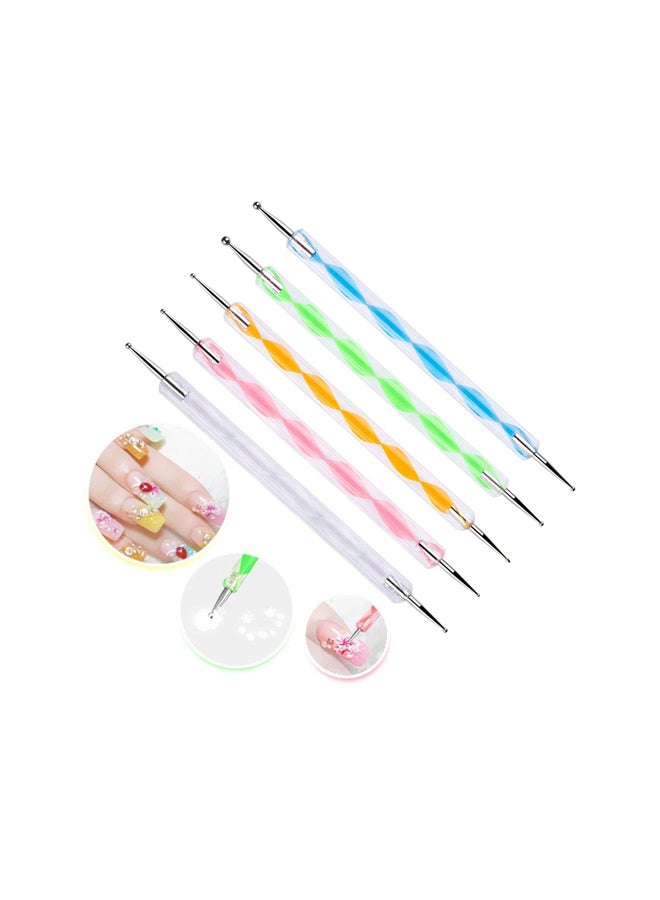 5 pc 2 Way Dotting Pen Tool Nail Art Tip Dot Paint Manicure kit (5PC)
