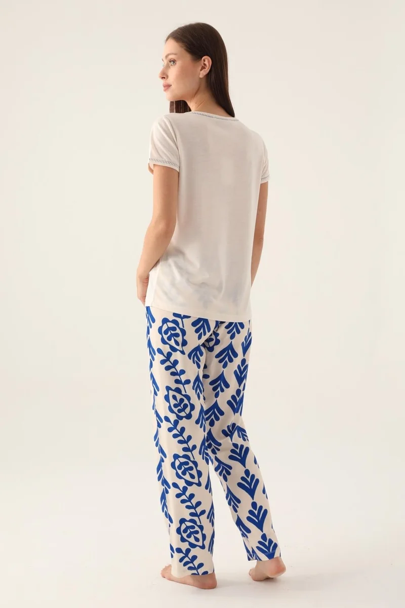 ارنيتا Life Printed Women's Pajama Set, 100% Cotton