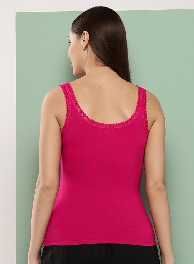 Leading Lady Pack of 2 - Cotton Lace Insert Camisole - Image 5