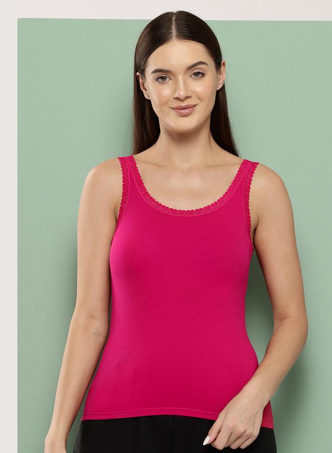 Leading Lady Pack of 2 - Cotton Lace Insert Camisole - Image 3