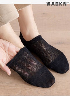 WAOKN 7 Pairs Men's Breathable Mesh Top Non-Slid Socks Cotton Stripe Low Cut Ankle Fresh Ventilation Athletic Running Sports，for Gym Office & Casual Wear Comfortable Soft Socks, Durable and Lightweight  - Image 5