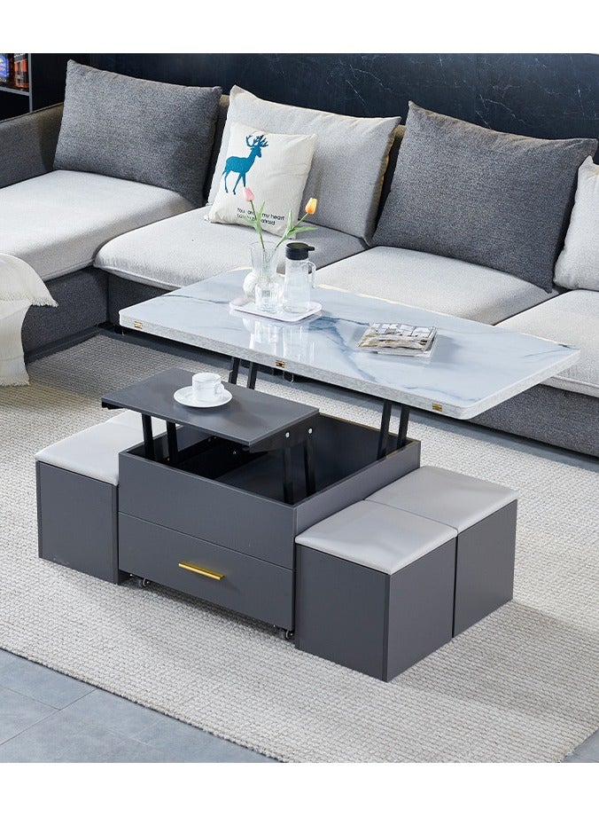 Generic Multifunctional Adjustable Height Modern Dining Table Set Coffee Table Set  - Image 5