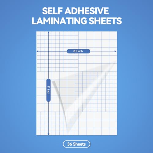 Cosrk 36 Sheets Transparent Laminate Sheets 8.5x11 inch Self Adhesive Laminating Sheets 100% Clear Waterproof Vinyl Laminator Sheets Overlay Lamination Sticker Film for Sticker Pape, Photo - Image 3