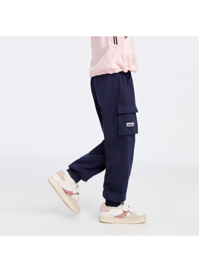 Annil Girls' Mid-rise Knit Pants Winter Stretchy Sports Joggers - Image 3
