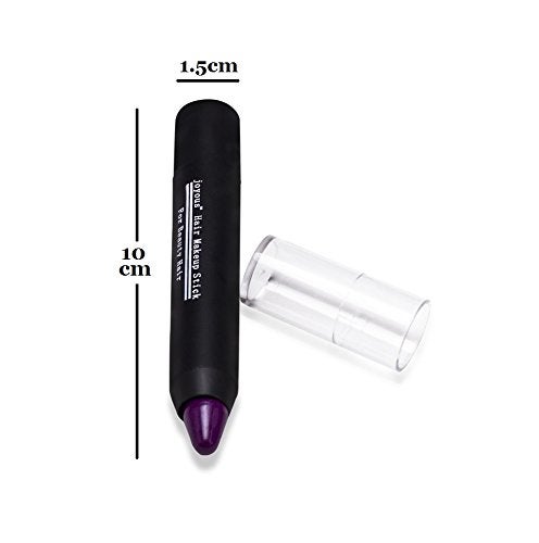 Joyous Professional Temporary Hair Chalk Pen Hair Dye Color Non-toxic No Mess Cover White Hair Color Patch Works on All Hair Natural Black Color 3 packs/set (Coffee) - Image 4