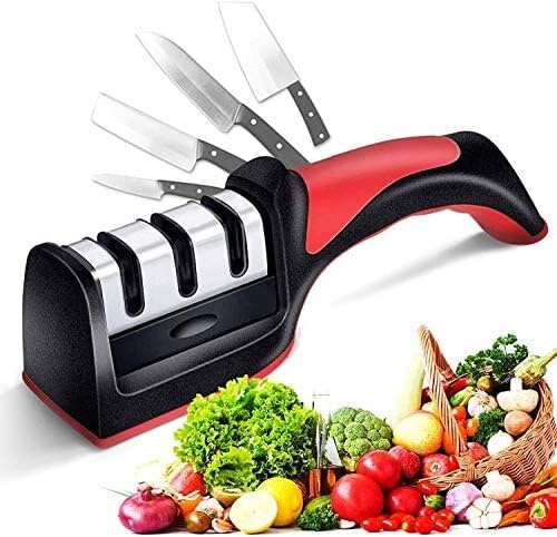 PUTHAK Kitchen Knife Sharpener Tool Manual Three Stage Lightweight Sharpening Knife System Blade Restorer for Kitchen Knives  - Image 1