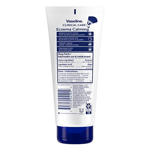 Vaseline Eczema Lotion, Calming Therapy Cream 2-Pack with Colloidal Oatmeal + Original Vaseline Lip Therapy for Dry Lips with Petroleum Jelly (3 Piece Set) - Image 2