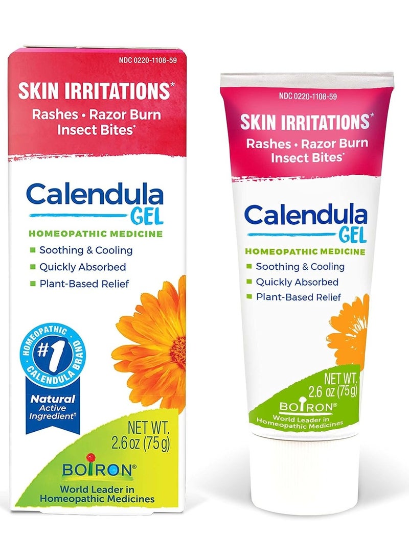 Boiron Calendula Gel Relief from Rashes, Skin Irritations, Razor Burn, Insect Bites, or Sunburns - Non-Greasy and Fragrance-Free - 2.6 oz (75 g)  - Image 1