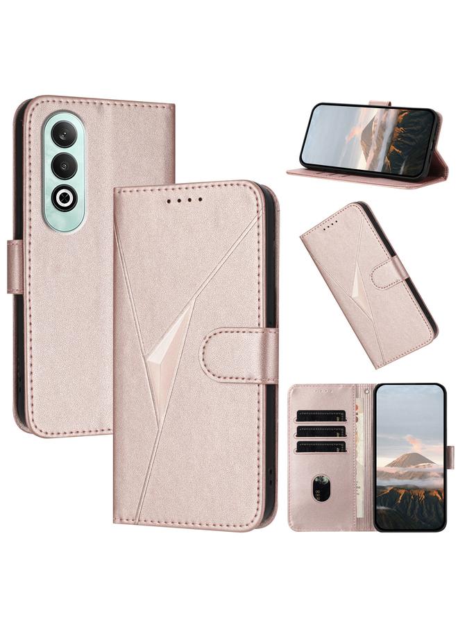 اس-توب جراب هاتف OPPO K12x Global بنمط مثلث مع مشبك من الجلد - Image 1