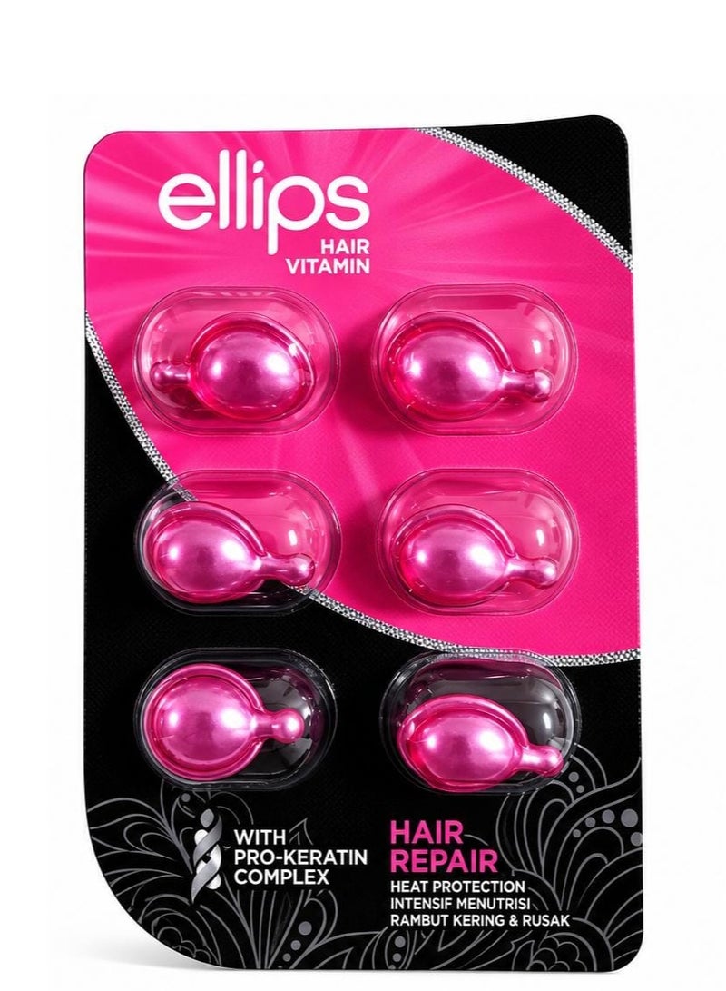 Ellips Hair Vitamin Capsules with Pro-Keratin Complex - Hair Repair & Heat Protection - Pack of 6 - Image 1