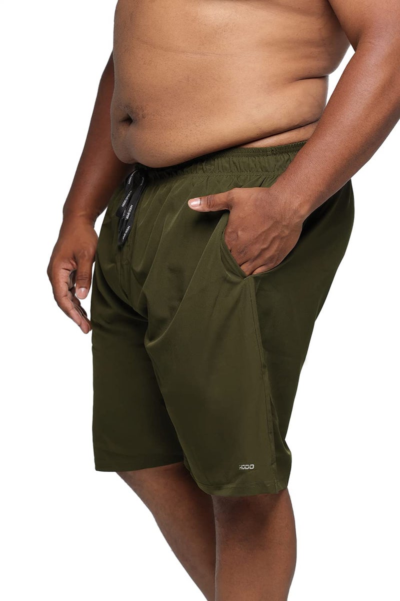 HOdo Mens Big and Tall Swim Trunks 11 inch with Mesh Liner Army Green 4XL - Image 2