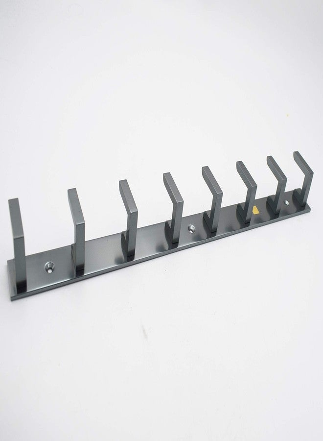 RAB Khuti Aluminum Wall Hooks for Hanging Cloth and Towel Hangers for Wall Hooks (Code:-KHUTI 415, Finish- Grey, Hook- 8 Hk, Pack of 1 PCS) - Image 1