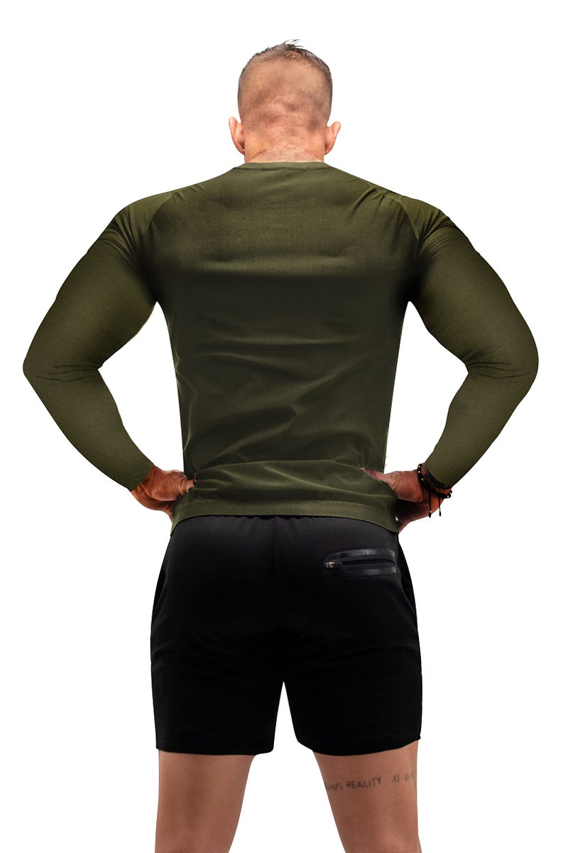 FUXERT Sauna Shirt for Men Long Sleeve Sauna Suit Heat Trapping Workout Shirts Sweat Enhance Vest for Workout Sports(GN L) - Image 4